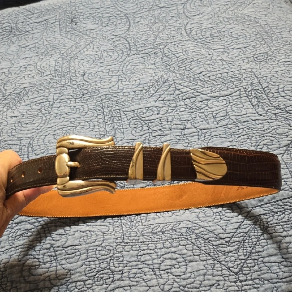 Onyx By Brighton Brown Leather Men's Belt Size 26